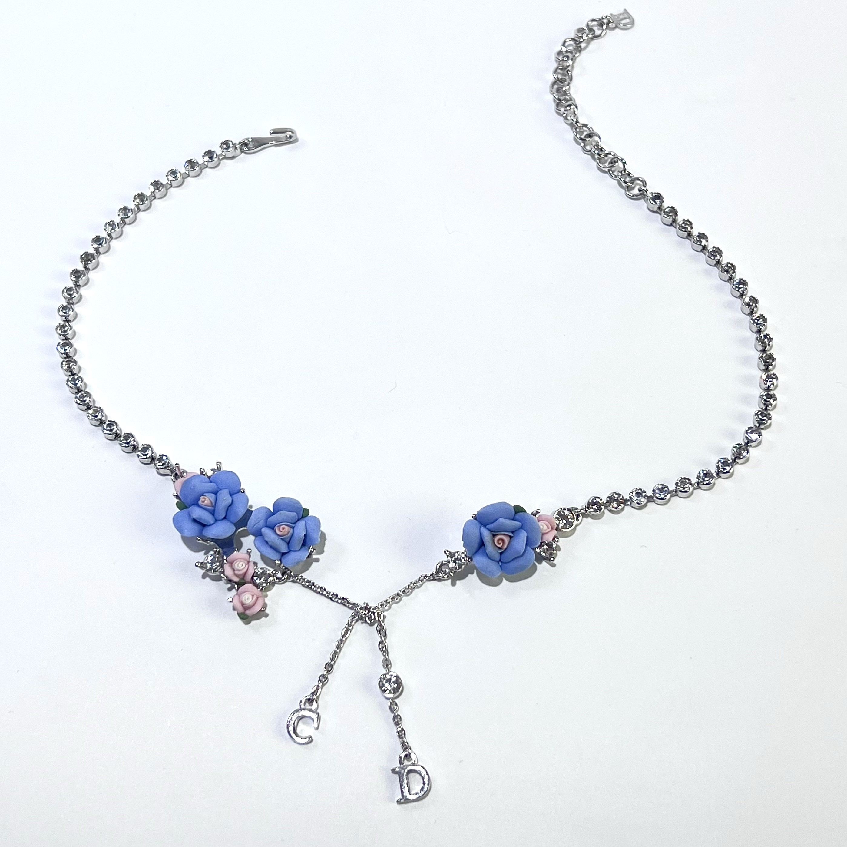 美品　クリスチャンディオール　チョーカー　ネックレス　シルバー Christian Dior ネックレスCDロゴ喜平シルバーチョーカー