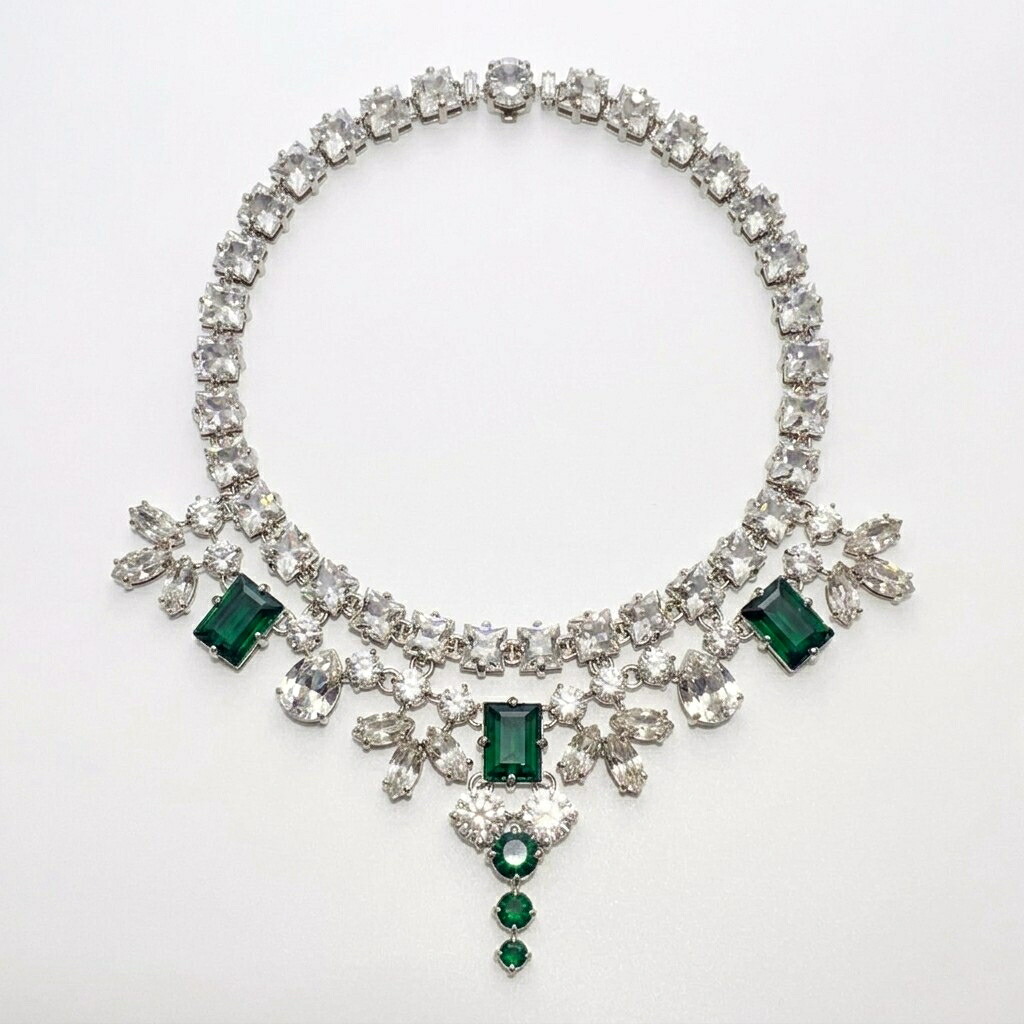【中古】MIU MIU ミュウミュウ クラシック ジュエリー クリスタル ネックレス 35728 5JC786 レア 43.5cm 箱 レア レディース 豪華 アクセサリー ファション小物 希少 美品|KAIDAKU BRAND