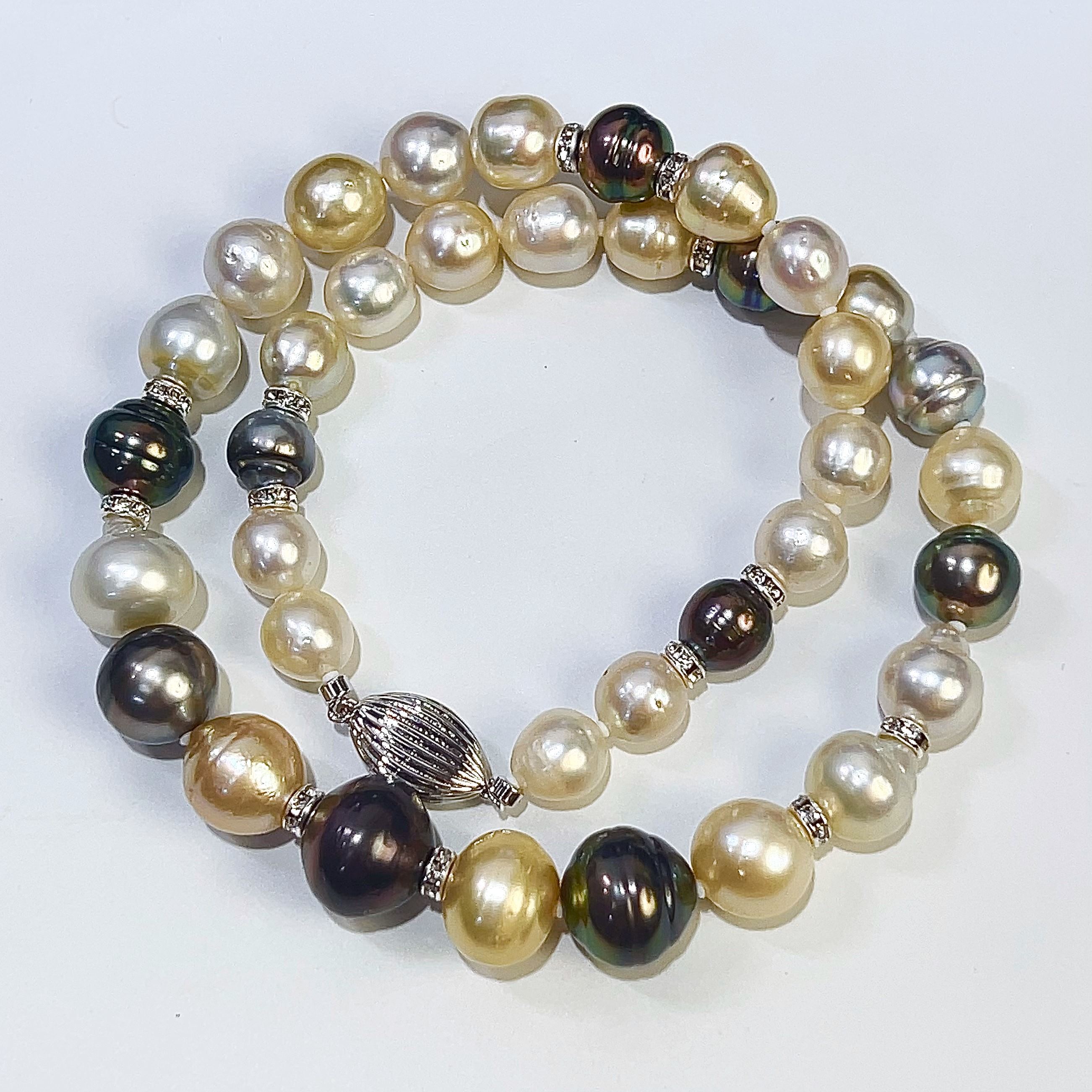 楽天市場】SV 天然 白蝶 南洋 黒蝶 タヒチ パール ネックレス 47cm P7