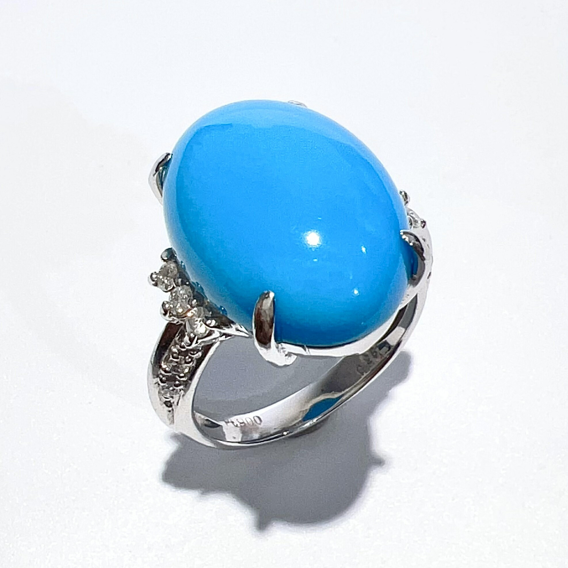楽天市場】ターコイズ トルコ石 12mm リング11.5号 PT900 プラチナ