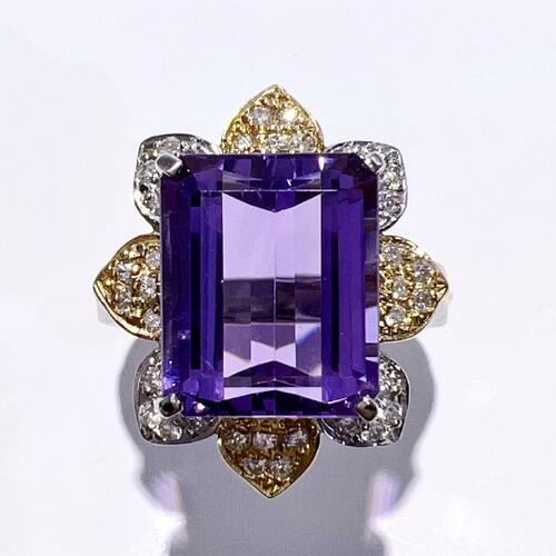 楽天市場】【中古】Pt900 天然 アメジスト ダイヤ リング 13.5号