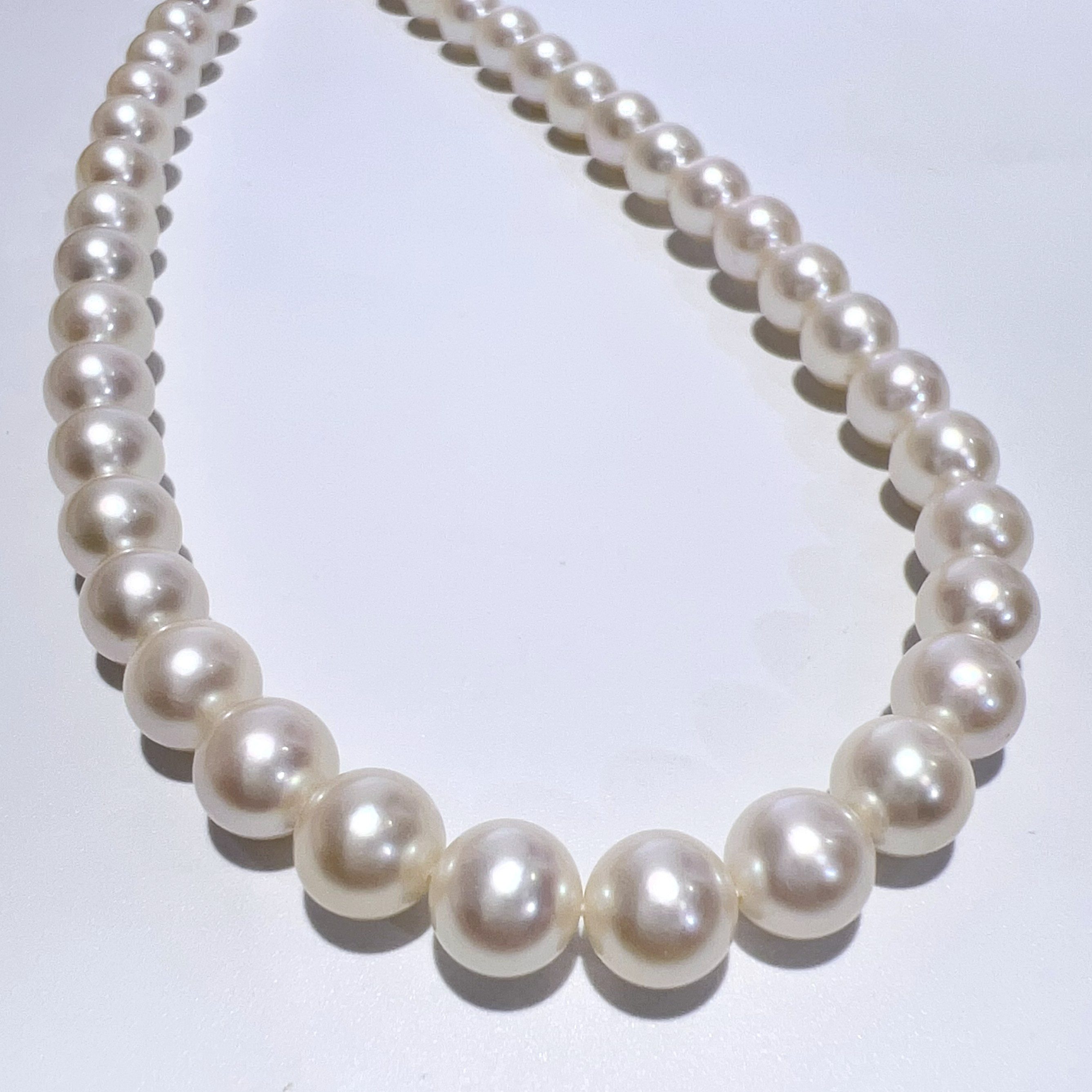 SV 天然 AKOYA アコヤ パール ネックレス 本真珠 ホワイト 925 52cm P7-7.5mm 40.3g レディース アクセサリー 未使用品