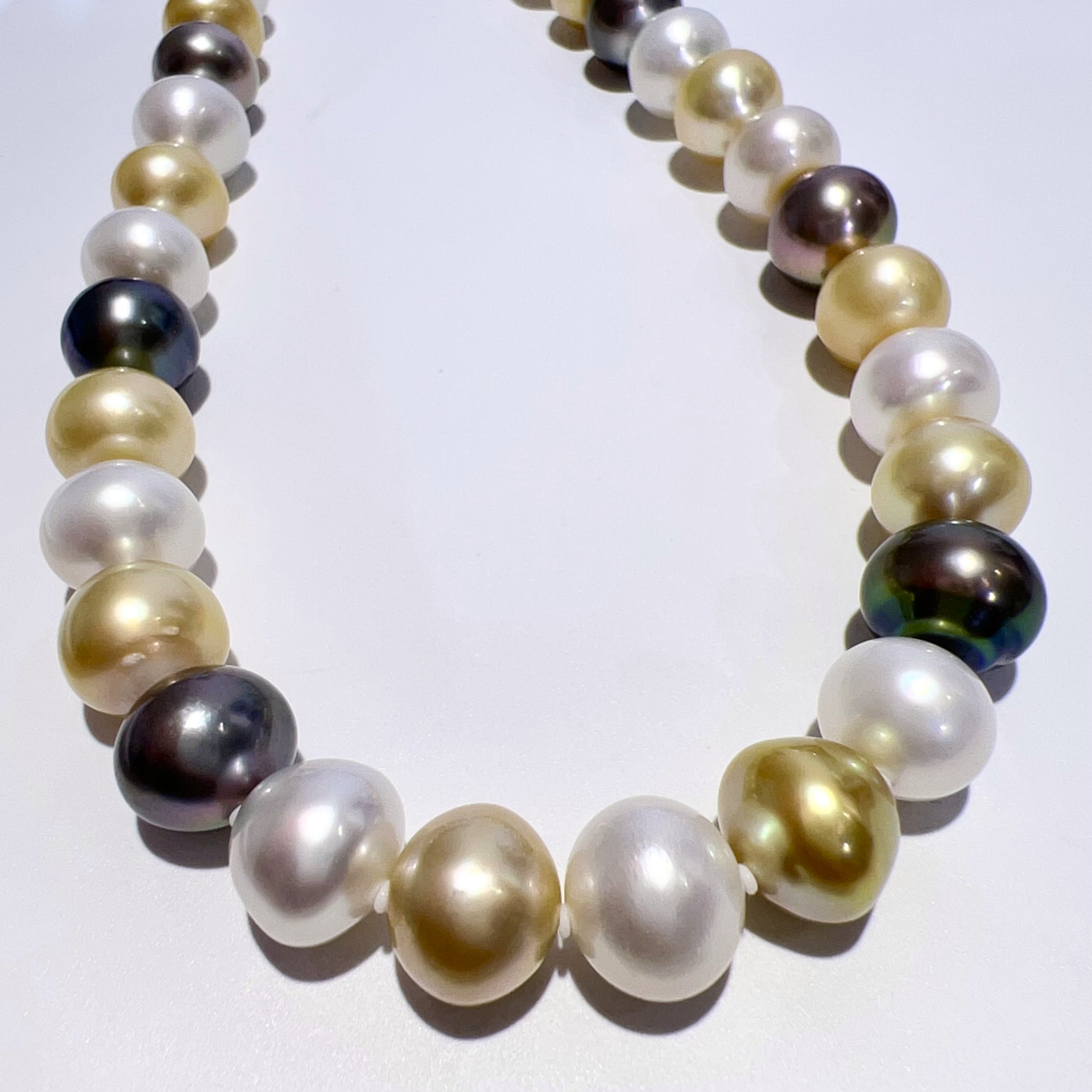 楽天市場】SV 天然 白蝶 南洋 黒蝶 タヒチ パール ネックレス 47cm P7