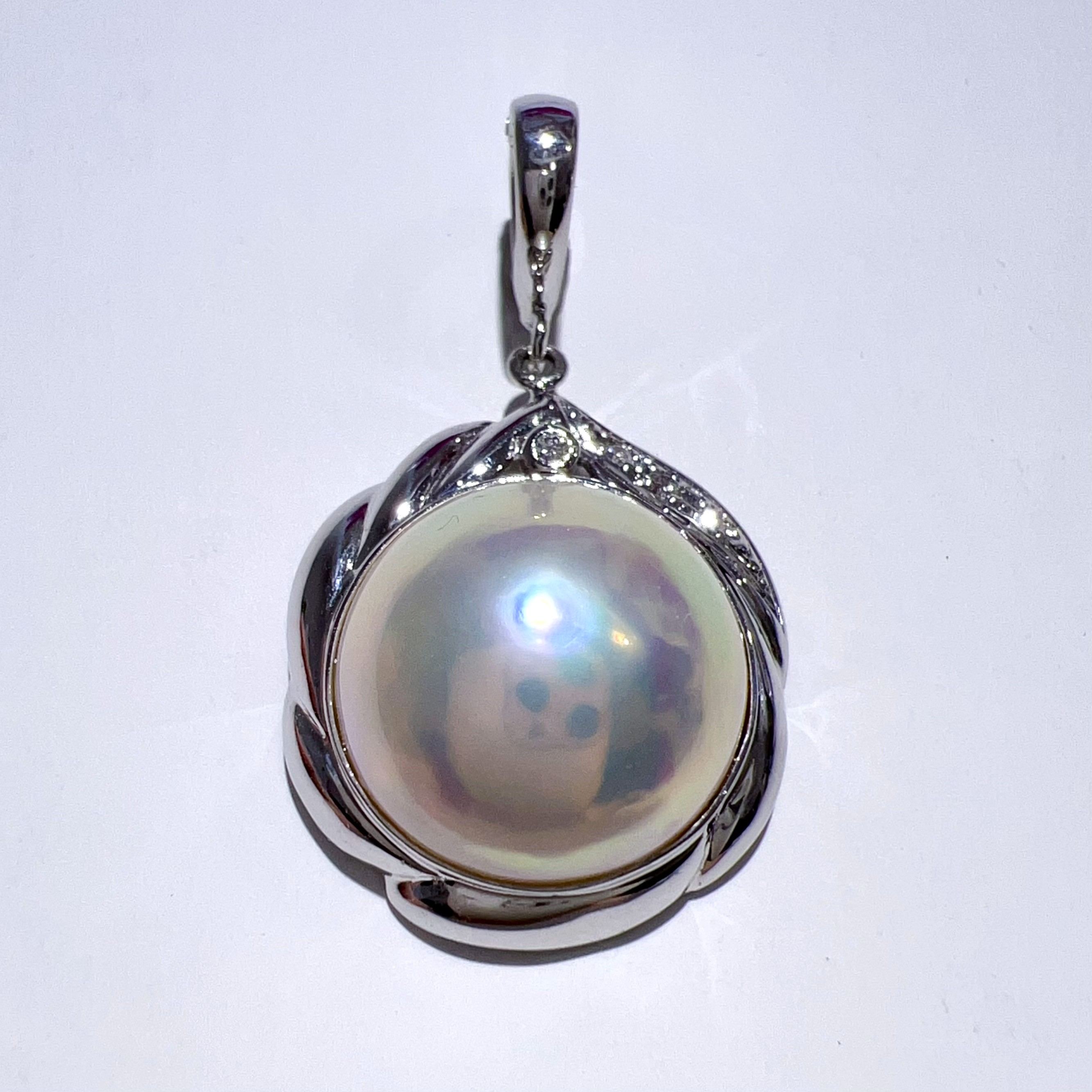 楽天市場】マベパール ペンダント 20mm K18YG パール 真珠 大粒