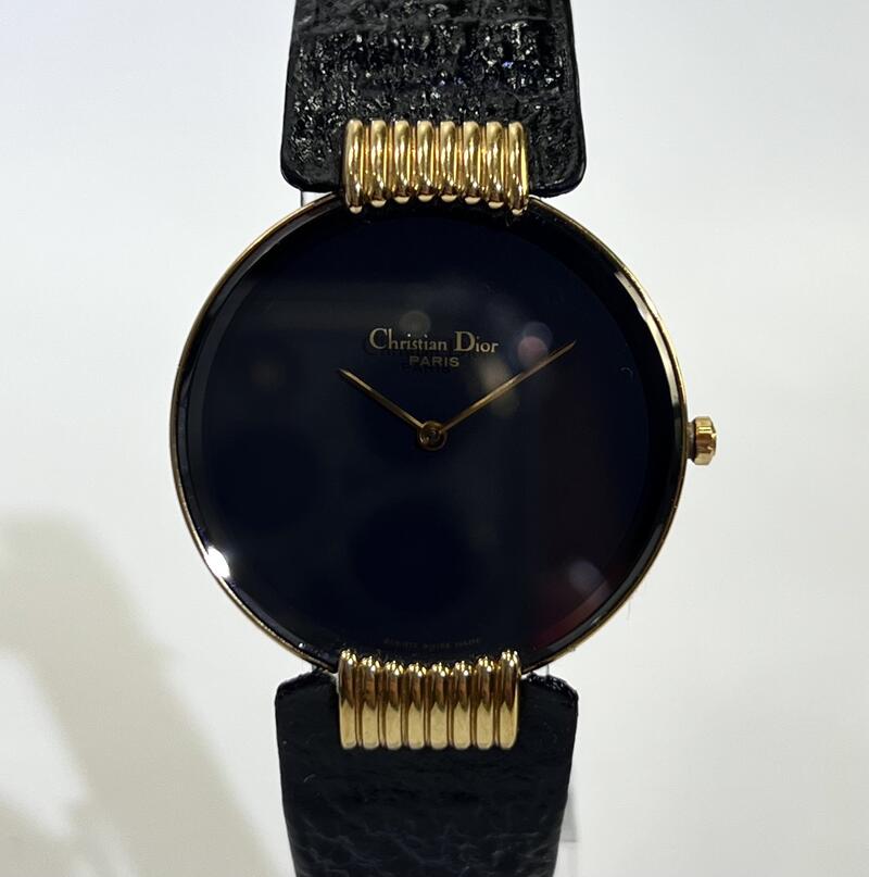 【中古】Christian Dior クリスチャン ディオール バギラ ブラックムーン 黒文字盤 クオーツ レディース 腕時計 47153-4 678166 稼働中 箱 美品｜KAIDAKU BRAND