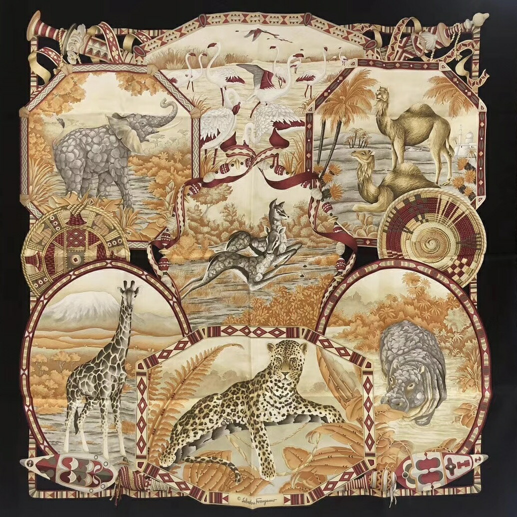 楽天市場】サルバトーレ フェラガモ スカーフ トラ 柄 虎 動物