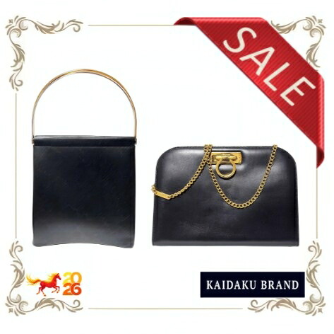 【中古】限定特典 買得セット Cartier カルティエ トリニティ ハンドバッグ ブラック`レザー GP レディース 肩掛けバッグ 美品 Salvatore Ferragamo サルヴァトーレ フェラガモ ガンチーニ チェーン ショルダーバッグ レザー 210587 ブラック レディース