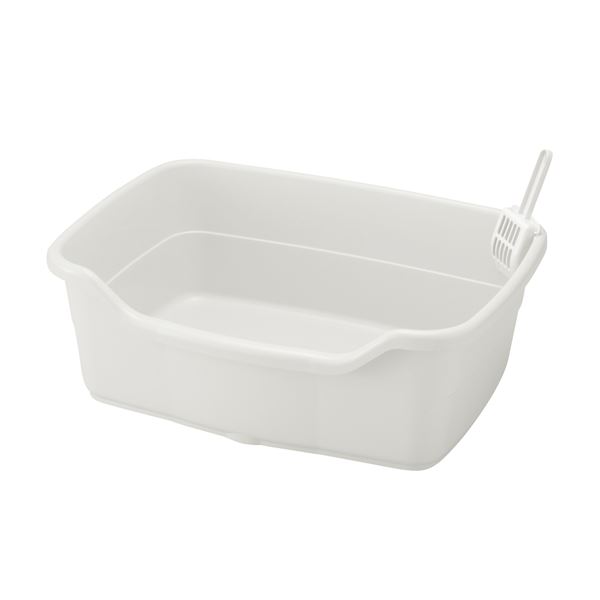 (まとめ) ラプレ ネコトイレ 深型 60 ホワイト (猫用 ペット用品) 【×2セット】【代引不可】