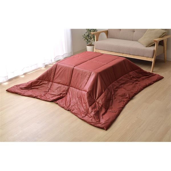 軽量コンパクト こたつ布団 【レッド 約185cm×185cm】 正方形 洗える 収納便利 アウトドア対応【代引不可】