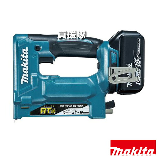 マキタ 18V 充電式タッカ ST112DRG 【18Vリチウムイオンバッテリー RT線 打込み 手軽 硬い材料 断熱材 防水シート留め 家具木工作業等 コンパクト 軽量 連発打ち 単発打ち LEDライト 深さ調整 充電式 コードレス 工具 】【おしゃれ おすすめ】[CB99]