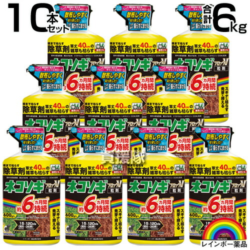 レインボー薬品 ネコソギブロックV粒剤 600g×10本セット 【粒状除草剤 強力除草剤 雑草対策 駐車場 空地 約6ヵ月持続 長期間効く 根まで枯らす 雑草の発生を防ぐ】【おしゃれ おすすめ】[CB99]