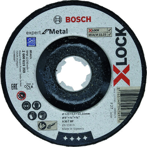【ポイント10倍】ボッシュ X-LOCK 研削砥石エキスパート 鉄用125x6.0 オフセット型 2608619259 [10枚入] 【DIY 工具 TRUSCO トラスコ 】【おしゃれ おすすめ】[CB99]