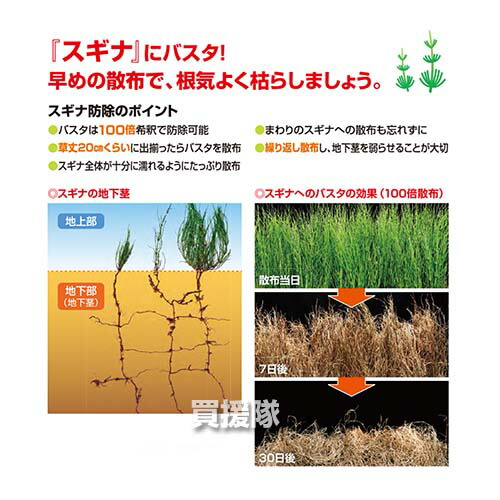 Basf バスタ液剤 雑草 雑草対策 希釈 薬 5l 散布 合計l 噴霧器 除草剤 4本セット 水でうすめてまくだけ 原液 5リットル 対策 経済的 薬剤 安心