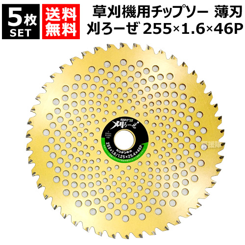 ★最大1500円OFFクーポン★★5枚セット★ シンゲン 草刈機用 チップソー 255×1.6×46P 刈ろーぜ 009125546KZ 【255mm 薄刃 軽量 切れ味抜群 草刈機用 刈刃 刈払機用刈刃 刃 刈払機 チップソー 刈 草刈 刈払 替え刃 草刈り 刈払い 草刈り機 部品 刈払い機 おしゃれ おすすめ