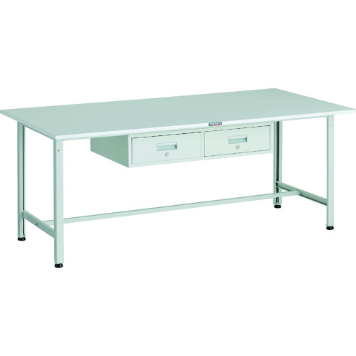 【ポイント10倍】トラスコ中山(株) TRUSCO 軽荷重作業台(300kg)AE型 1800X900XH740 2列引出し付 ホワイト色 RAE-1809FL2_W 【DIY 工具 TRUSCO トラスコ 】【おしゃれ おすすめ】[CB99]｜買援隊