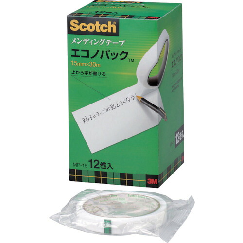 【ポイント10倍】スリーエム ジャパン(株)オフィスマーケット販売本部 3M メンディングテープエコノパック 15mmX30m 巻芯径76mm 12巻入 MP-15 【DIY 工具 TRUSCO トラスコ 】【おしゃれ おすすめ】[CB99]