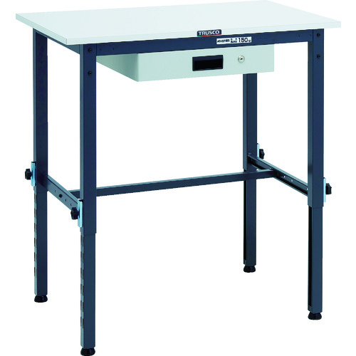 【ポイント10倍】トラスコ中山(株) TRUSCO 軽荷重作業台高さ調節式(150kg)AEM型 900X600XH650～950 薄型1段引出付 ダークグレー色 RAEM-0960UDK1_DG 【DIY 工具 TRUSCO トラスコ 】【おしゃれ おすすめ】[CB99]｜買援隊