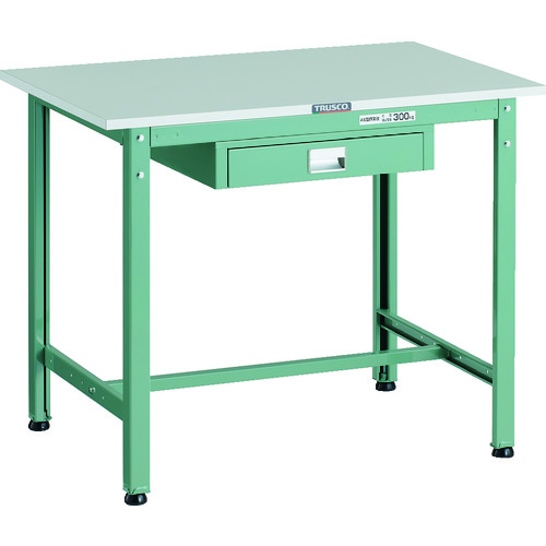【ポイント10倍】トラスコ中山(株) TRUSCO 軽荷重作業台(300kg)AE型 900X600XH740 薄型1段引出し付 グリーン色 RAE-0960UDC1 【DIY 工具 TRUSCO トラスコ 】【おしゃれ おすすめ】[CB99]