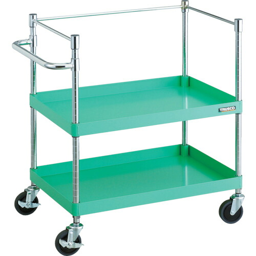 【ポイント10倍】トラスコ中山(株) TRUSCO ツールワゴン フェニックスワゴン 省音 750X500XH880 3方枠付 ヤンググリーン PEW-972K-YG 【DIY 工具 TRUSCO トラスコ 】【おしゃれ おすすめ】[CB99]