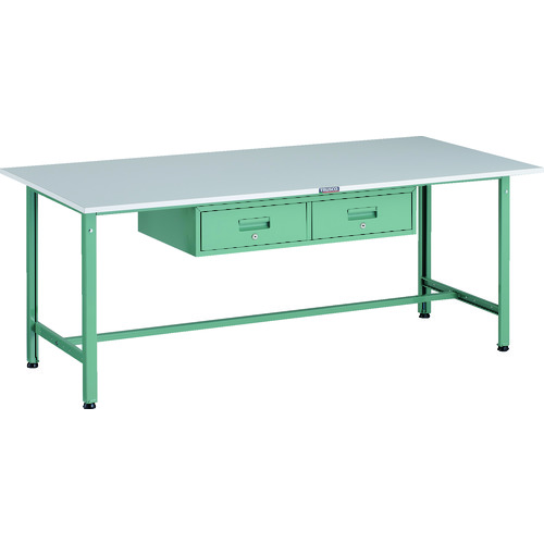 【ポイント10倍】トラスコ中山(株) TRUSCO 軽荷重作業台(300kg)AE型 1800X900XH740 2列引出し付 グリーン色 RAE-1809FL2 【DIY 工具 TRUSCO トラスコ 】【おしゃれ おすすめ】[CB99]｜買援隊