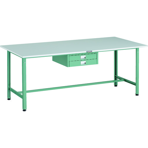 【ポイント10倍】トラスコ中山(株) TRUSCO 軽荷重作業台(300kg)AE型 1800X900XH740 薄型2段引出し付 グリーン色 RAE-1809UDC2 【DIY 工具 TRUSCO トラスコ 】【おしゃれ おすすめ】[CB99]｜買援隊