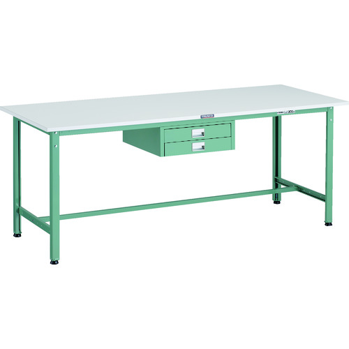 【ポイント10倍】トラスコ中山(株) TRUSCO 軽荷重作業台(300kg)AE型 1800X750XH740 薄型2段引出し付 グリーン色 AE-1800UDC2 【DIY 工具 TRUSCO トラスコ 】【おしゃれ おすすめ】[CB99]
