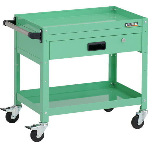 【ポイント10倍】トラスコ中山(株) TRUSCO ツールワゴン ラビットワゴン 600X400XH600 2段 1段引出 ハンドル付 ゴム車輪 ヤンググリーン RBW-662VH_YG 【DIY 工具 TRUSCO トラスコ 】【おしゃれ おすすめ】[CB99]｜買援隊