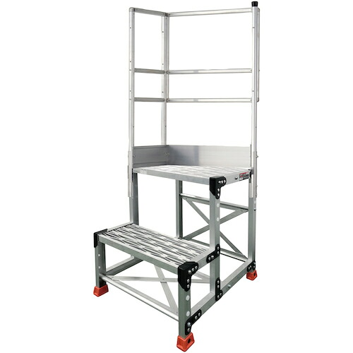 【ポイント10倍】トラスコ中山(株) TRUSCO アルミ製作業用踏台 2段 高さ0.6m 天板寸法500×400 段高300mm 天場二方手すり付き TSF-256-TL300 【DIY 工具 TRUSCO トラスコ 】【おしゃれ おすすめ】[CB99]