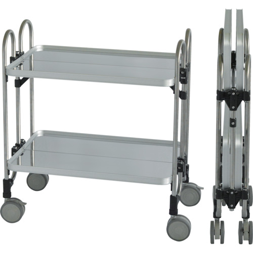 【ポイント10倍】トクヤマ ステンレス(SUS430)折りたたみ式ワゴン763＊505＊838-2段 FEAM-2 【DIY 工具 TRUSCO トラスコ 】【おしゃれ おすすめ】[CB99]｜買援隊