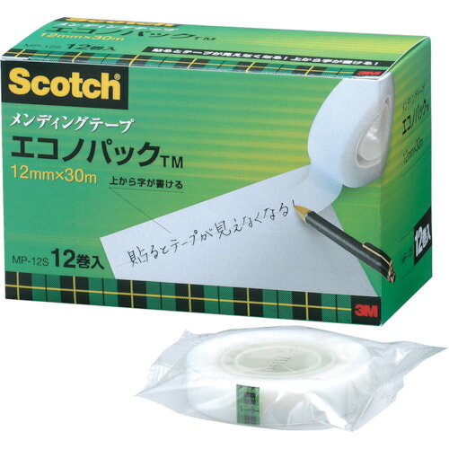 【ポイント10倍】スリーエム ジャパン(株)オフィスマーケット販売本部 3M メンディングテープエコノパック 12mmX30m 巻芯径25mm 12巻入 MP-12S 【DIY 工具 TRUSCO トラスコ 】【おしゃれ おすすめ】[CB99]