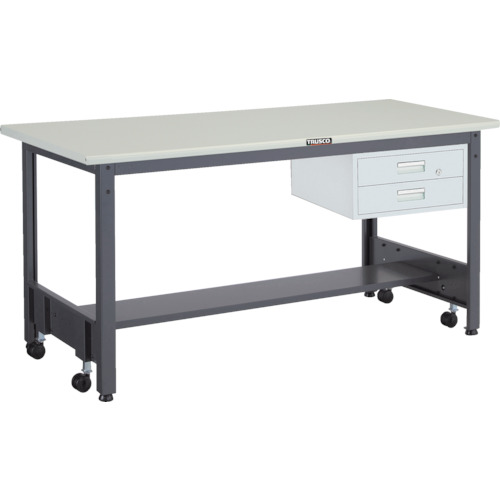 【ポイント10倍】トラスコ中山(株) TRUSCO 中荷重作業台(500kg)CFW型 1800X900XH740 2段引出付 ダークグレー色 CFWS-1890F2 【DIY 工具 TRUSCO トラスコ 】【おしゃれ おすすめ】[CB99]｜買援隊