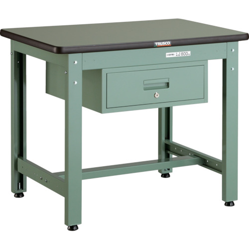 【ポイント10倍】トラスコ中山(株) TRUSCO 中荷重作業台(800kg)GW型 900X600XH740 1段引出付 グリーン色 GWR-0960F1 【DIY 工具 TRUSCO トラスコ 】【おしゃれ おすすめ】[CB99]｜買援隊