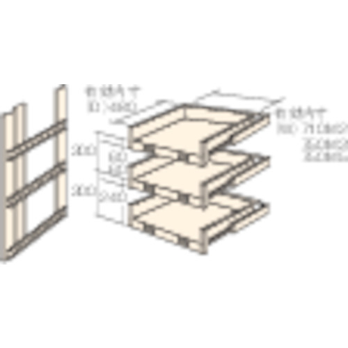 【ポイント10倍】トラスコ中山(株) TRUSCO M2型棚用スライド棚 3段セット HTM2-9003 【DIY 工具 TRUSCO トラスコ 】【おしゃれ おすすめ】[CB99]