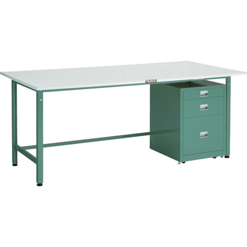 【ポイント10倍】トラスコ中山(株) TRUSCO 軽荷重作業台(300kg)AE型 1800X900XH740 3段キャビネット付 グリーン色 AE-1809UDC111 【DIY 工具 TRUSCO トラスコ 】【おしゃれ おすすめ】[CB99]｜買援隊