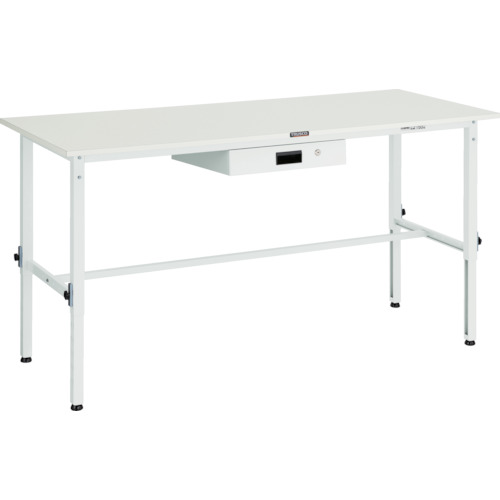 【ポイント10倍】トラスコ中山(株) TRUSCO 軽荷重作業台高さ調節式(150kg)AEM型 1800X750XH650～950 薄型1段引出付 ホワイト色 AEM-1800UDK1_W 【DIY 工具 TRUSCO トラスコ 】【おしゃれ おすすめ】[CB99]｜買援隊