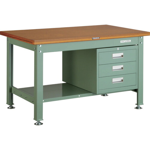 【ポイント10倍】トラスコ中山(株) TRUSCO 中荷重作業台(2000kg)DW型 1200X750XH740 3段引出付 グリーン色 DW-1200D3 【DIY 工具 TRUSCO トラスコ 】【おしゃれ おすすめ】[CB99]｜買援隊