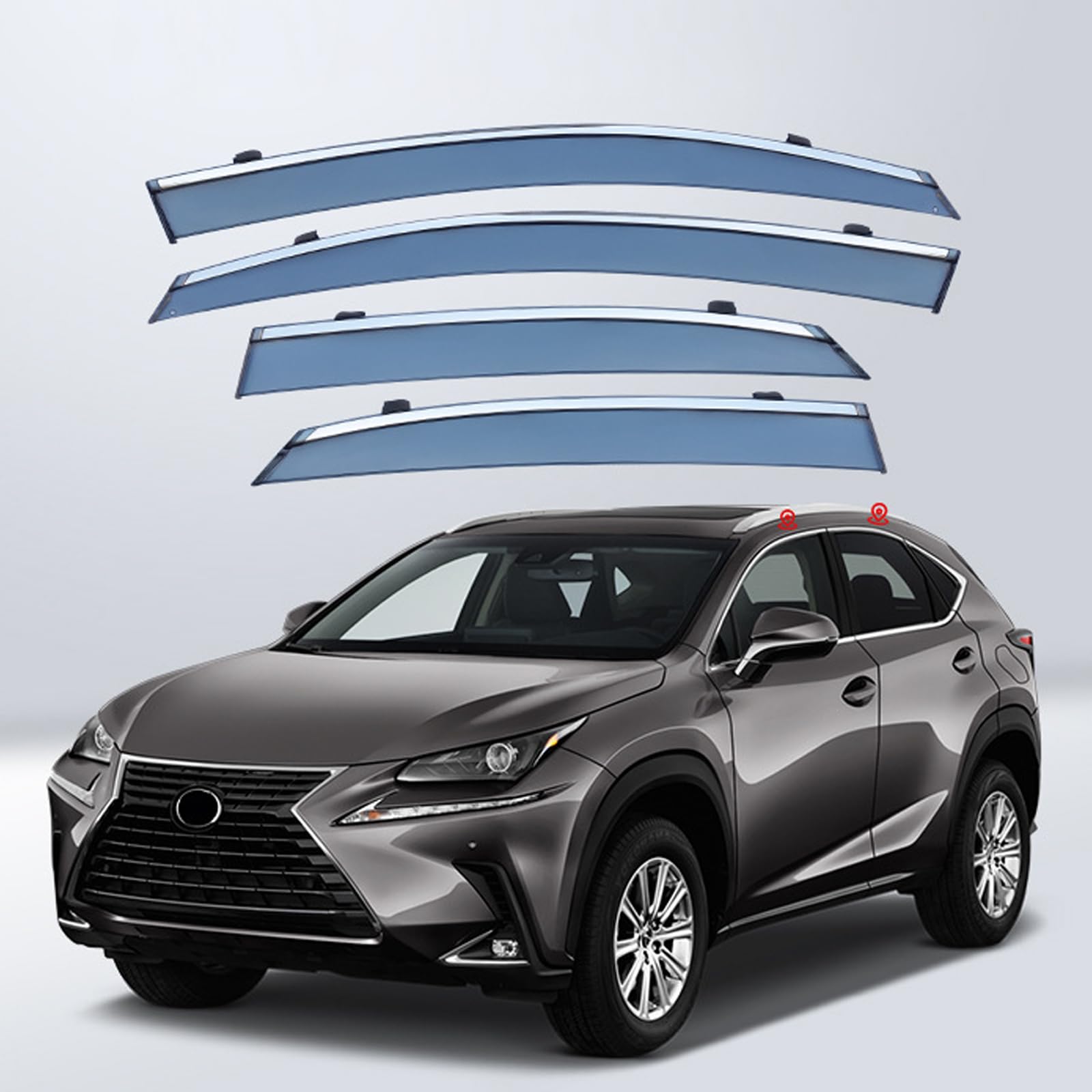 楽天市場】15y- レクサス NX ドアバイザー スモーク スリム クローム