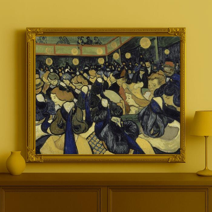人気油彩画 アルルのダンスホール オーダー油彩画 絵画 複製油絵 複製画 【選べるサイズ、すぐに飾れる豪華額縁付 キャンバス】風景画 人物画
