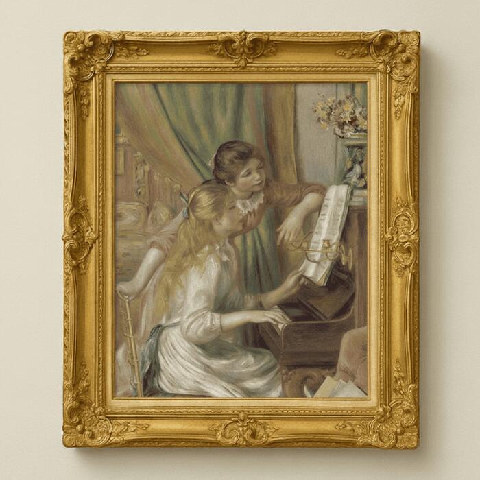 楽天市場】絵画 世界の名画 ピアノに寄る少女たち ピエール