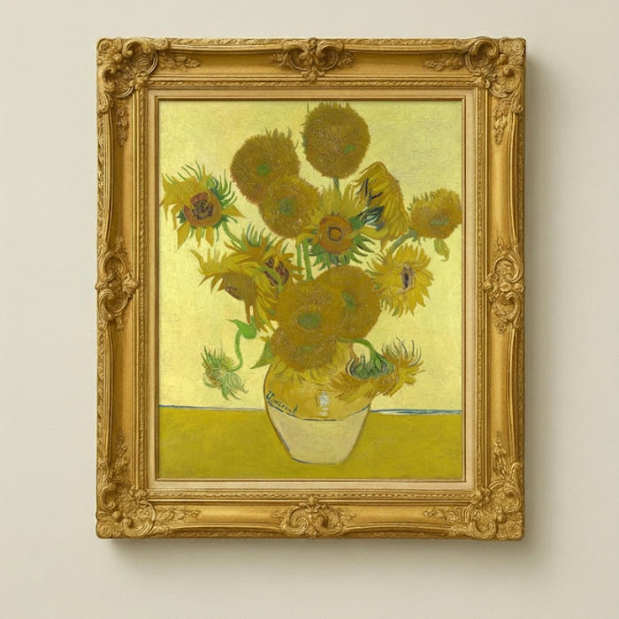 人気油彩画【送料無料】絵画 油彩画複製油絵複製画/ゴッホ ひまわり（15本のひまわり） 【すぐに飾れる豪華額縁付 キャンバス】｜絵画販売のアートギャラリー南青山