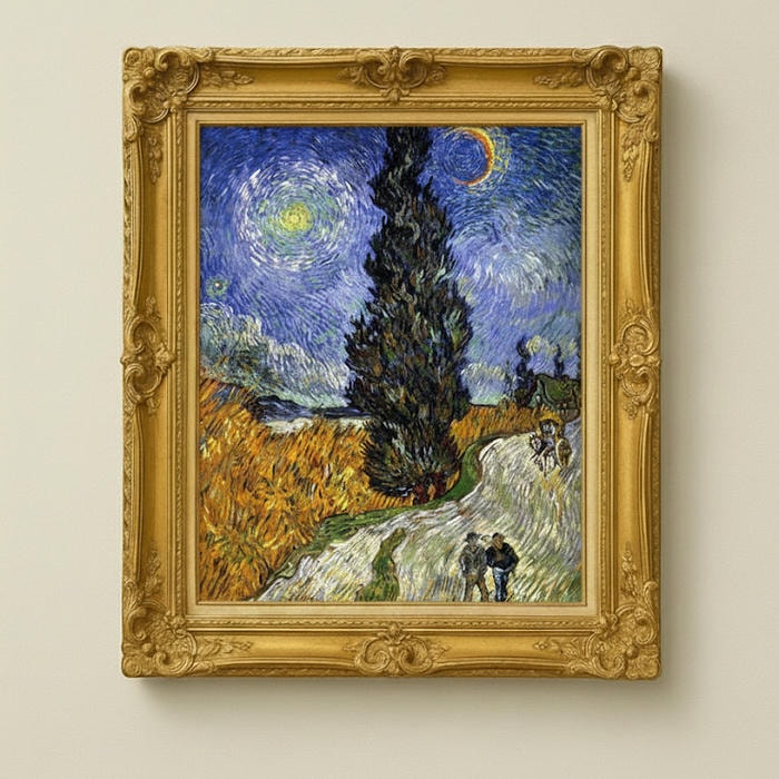 ゴッホ作　[糸杉と星の見える道] レプリカ ゴッホ【糸杉と星の見える道】 ガレリア・フランジェリコweb