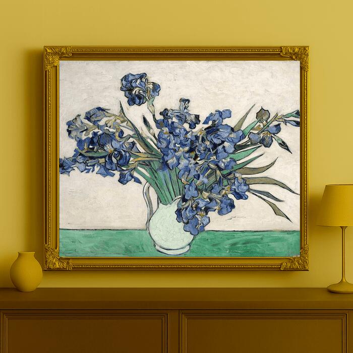 楽天市場】油絵 ゴッホの名作「花瓶のアイリス」 MA144 : 絵画