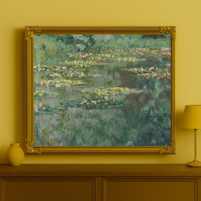人気油彩画【送料無料】絵画 油彩画複製油絵複製画/クロード・モネ 睡蓮 【すぐに飾れる豪華額縁付 キャンバス】|絵画販売のアートギャラリー南青山