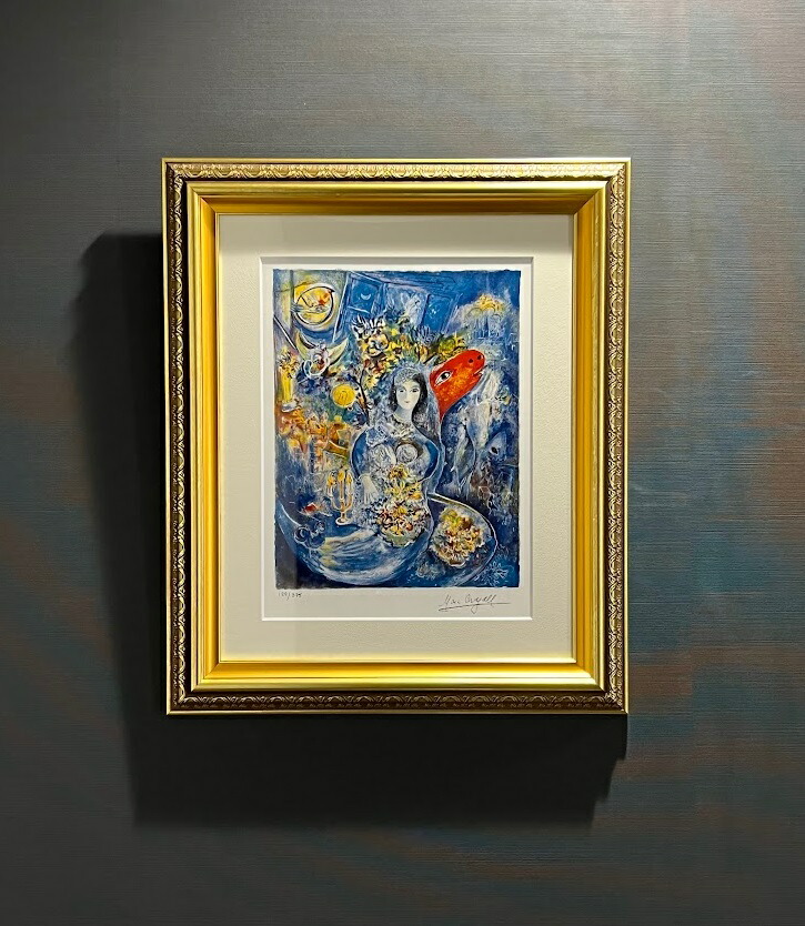 青いピエロNo3　アルルカン　油絵　絵画　絵　アート　インテリア　額入り 青いピエロNo3 アルルカン 油絵 絵画 絵 アート インテリア 額入り