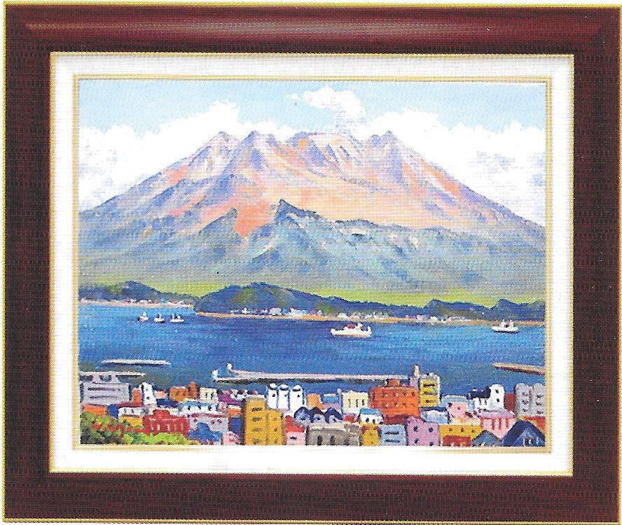 楽天市場】「桜島」羽沢清水（F6サイズ油彩画[油絵]直筆油彩画