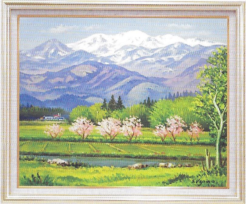 楽天市場】【スーパーSALE10％OFF】手描き油絵 羽沢 清水 桃の花咲く頃