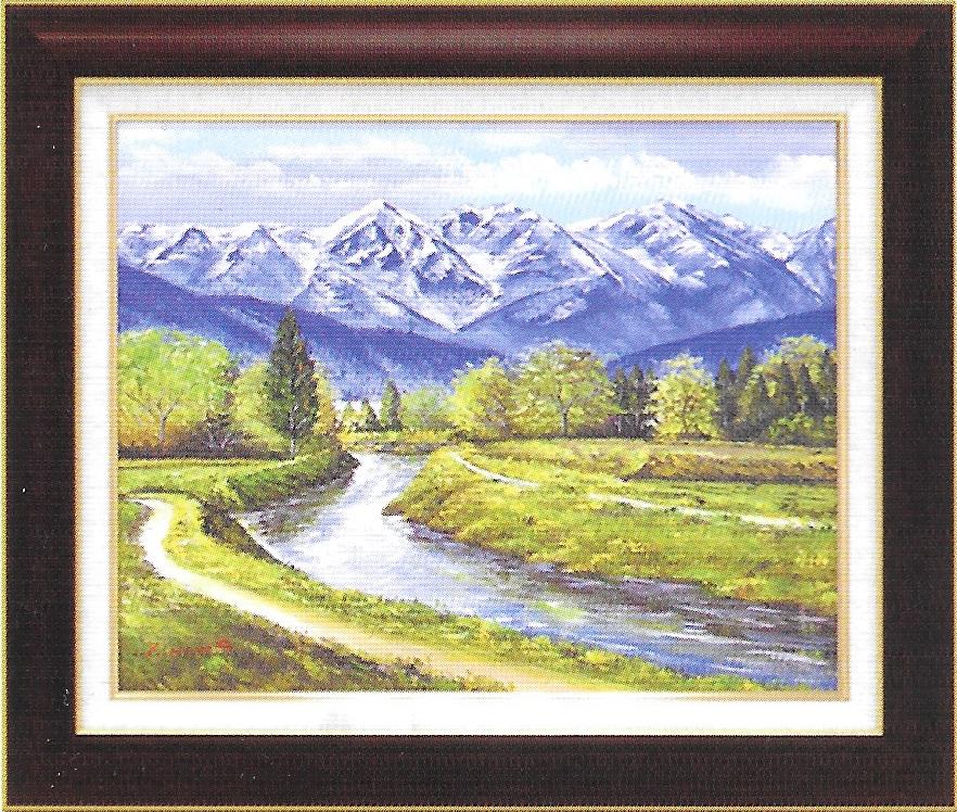 【送料無料】絵画■丹羽勇■白馬山麓 F10■油絵■風景画■自然■油彩画■手描き■額装込■新築祝い■贈答■開業祝い｜絵画販売のアートギャラリー南青山