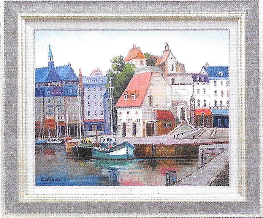 近馬治 作　F6号 油彩画「オンフルール」 近馬治 作 F6号 油彩画「オンフルール」