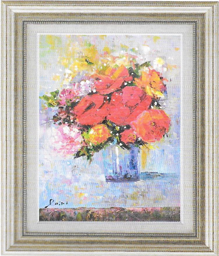 楽天市場】柿田治 赤い薔薇 花 絵画 薔薇 静物画 油絵 一点物