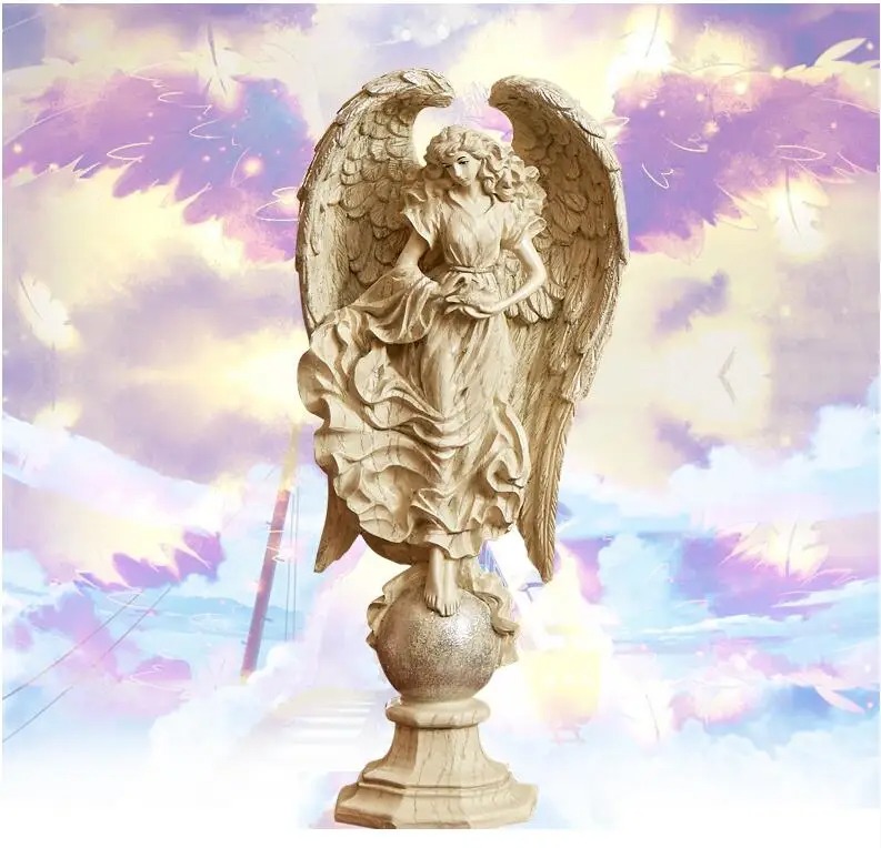 楽天市場】ハープを演奏する 音楽の女神 天使 壁彫刻 彫像置物